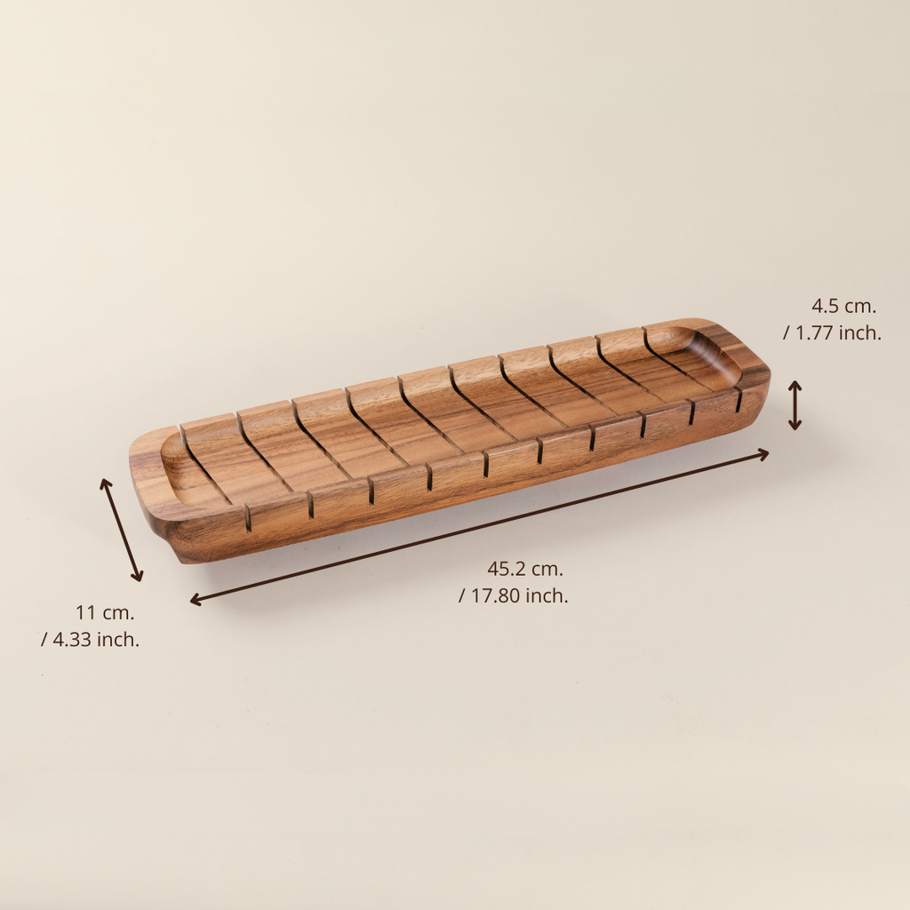 Acacia Wooden Baguette Slotted Cutting Bread Board 17" image 3