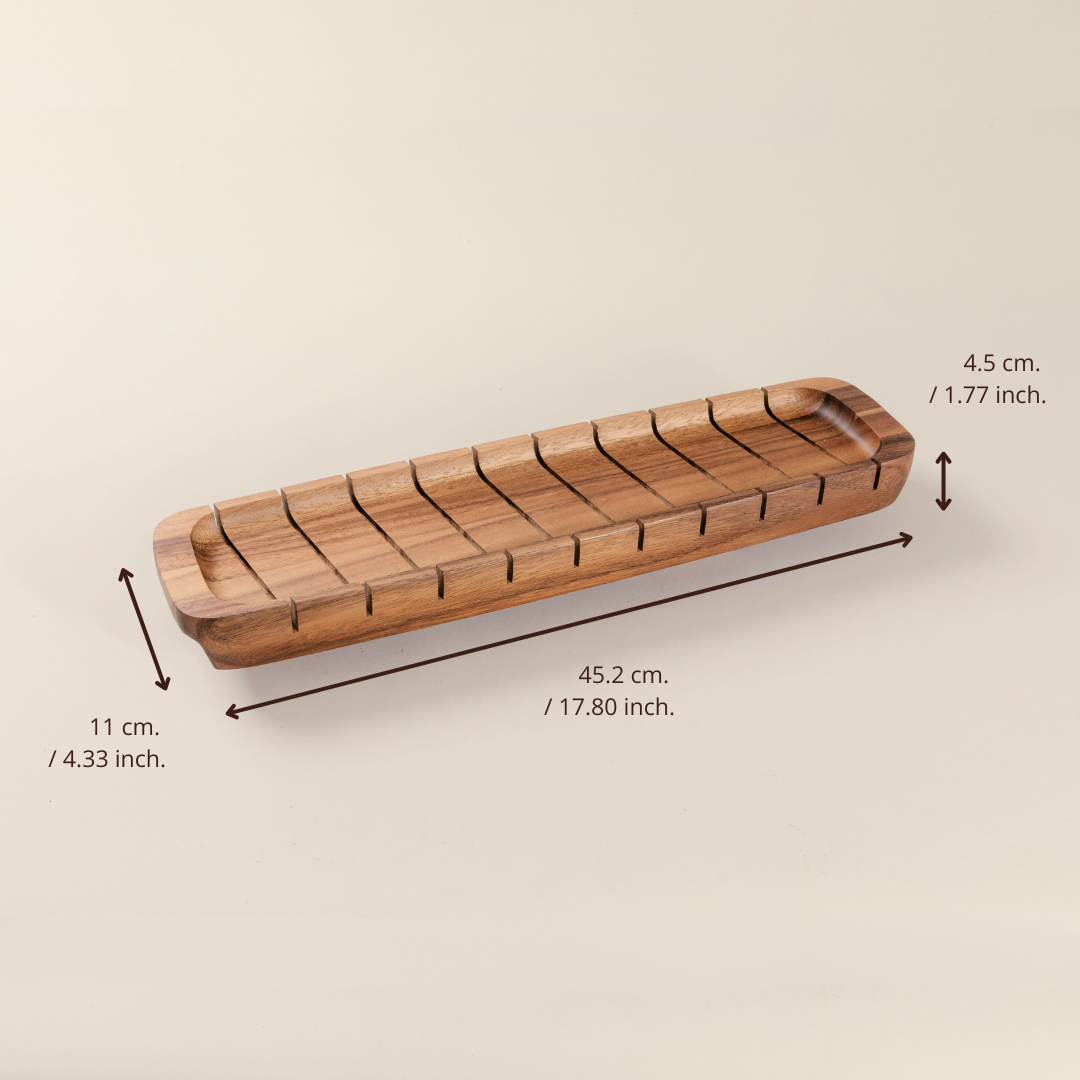 Acacia Wooden Baguette Slotted Cutting Bread Board 17" image 3