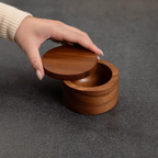 Acacia Wooden Salt Box or Storage Container with Swivel Lid image 11