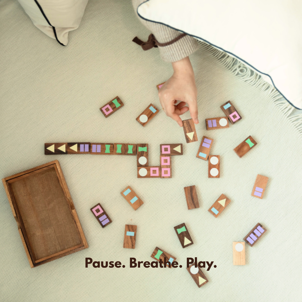 Geometric Wooden Domino Set image 5