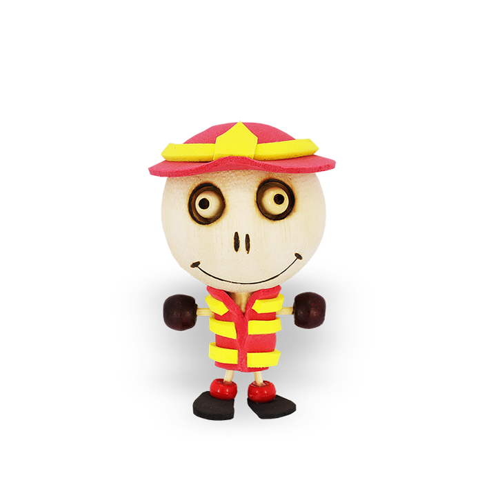 Crazy Head Magnet - Fireman image 0