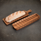 Acacia Wooden Baguette Slotted Cutting Bread Board with Handle image 11