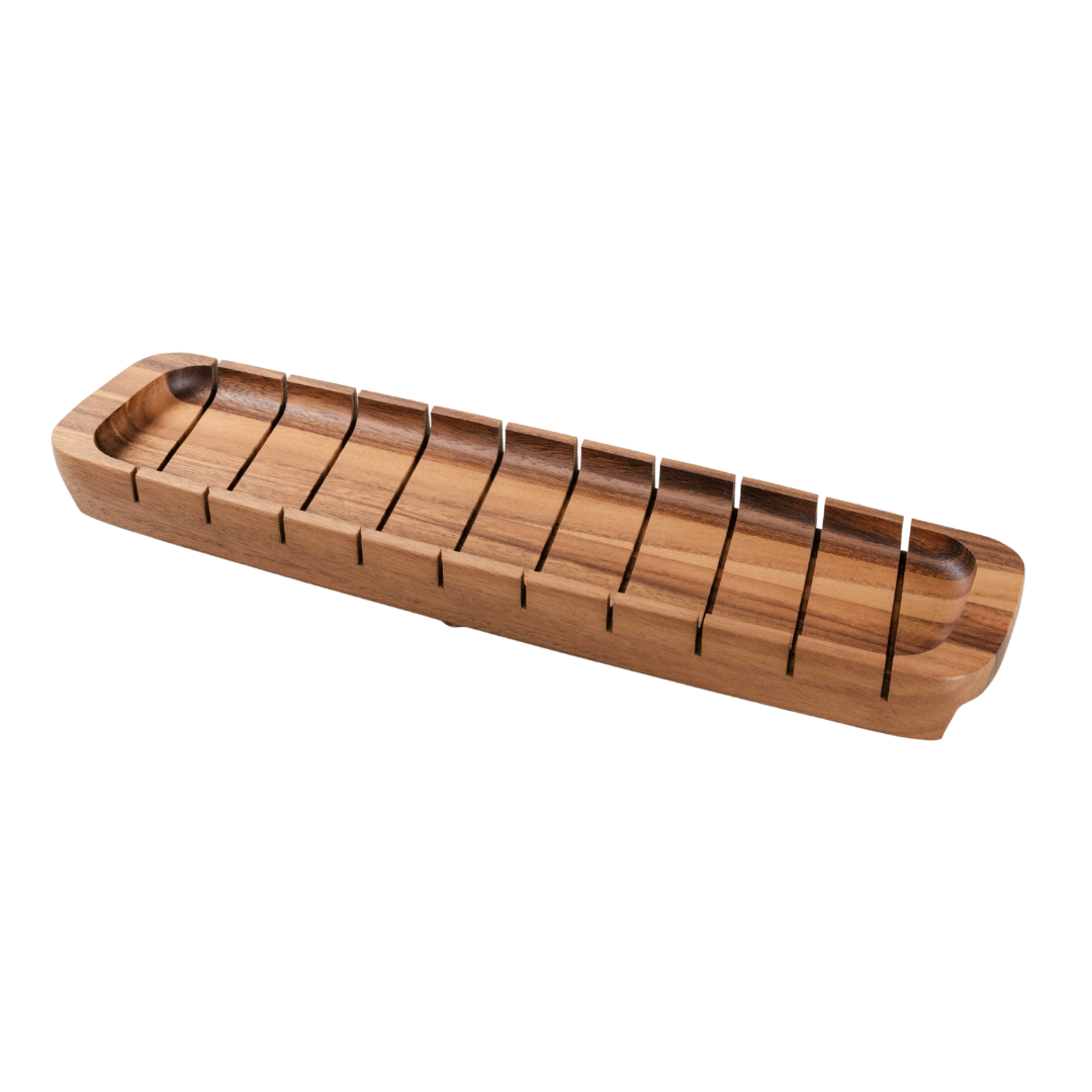 Acacia Wooden Baguette Slotted Cutting Bread Board 17" image 0