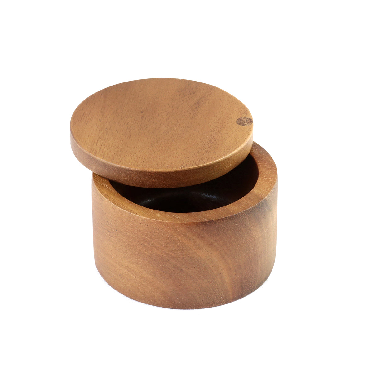 Acacia Wooden Salt Box or Storage Container with Swivel Lid image 0