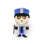 Crazy Head Magnet - Policeman image 0