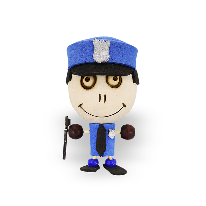 Crazy Head Magnet - Policeman image 0