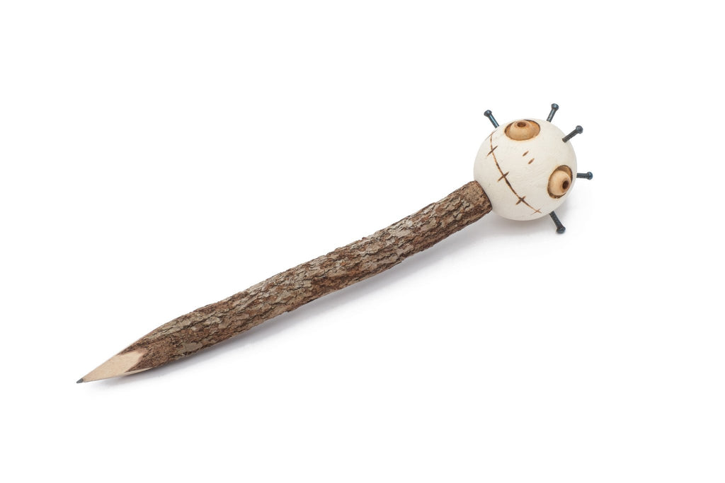 Wooden Pencil with Crazy Doll Head - Pin Head image 0
