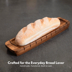 Acacia Wooden Baguette Slotted Cutting Bread Board 17" image 6