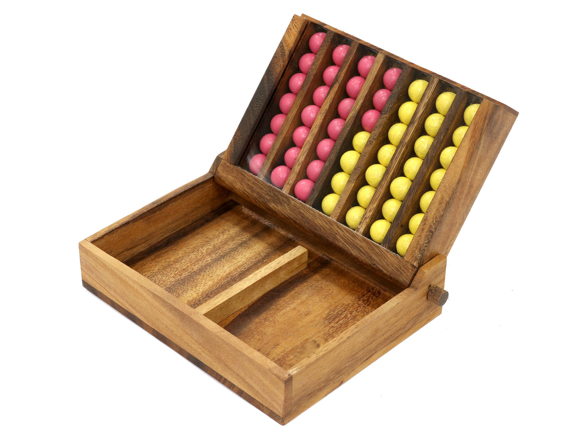 Wooden 4 in-Row (Pink & Yellow) image 0