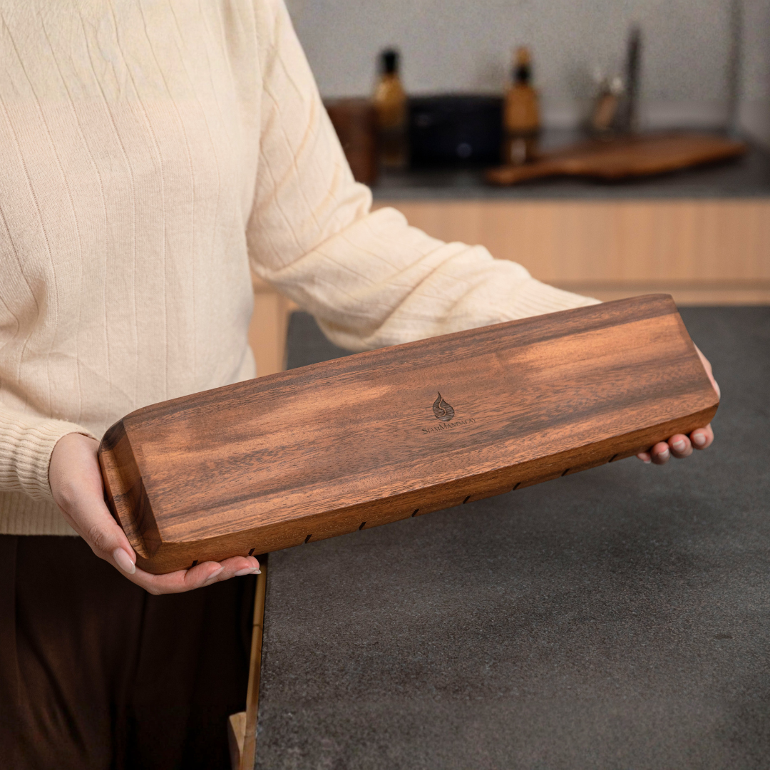 Acacia Wooden Baguette Slotted Cutting Bread Board 17" image 8