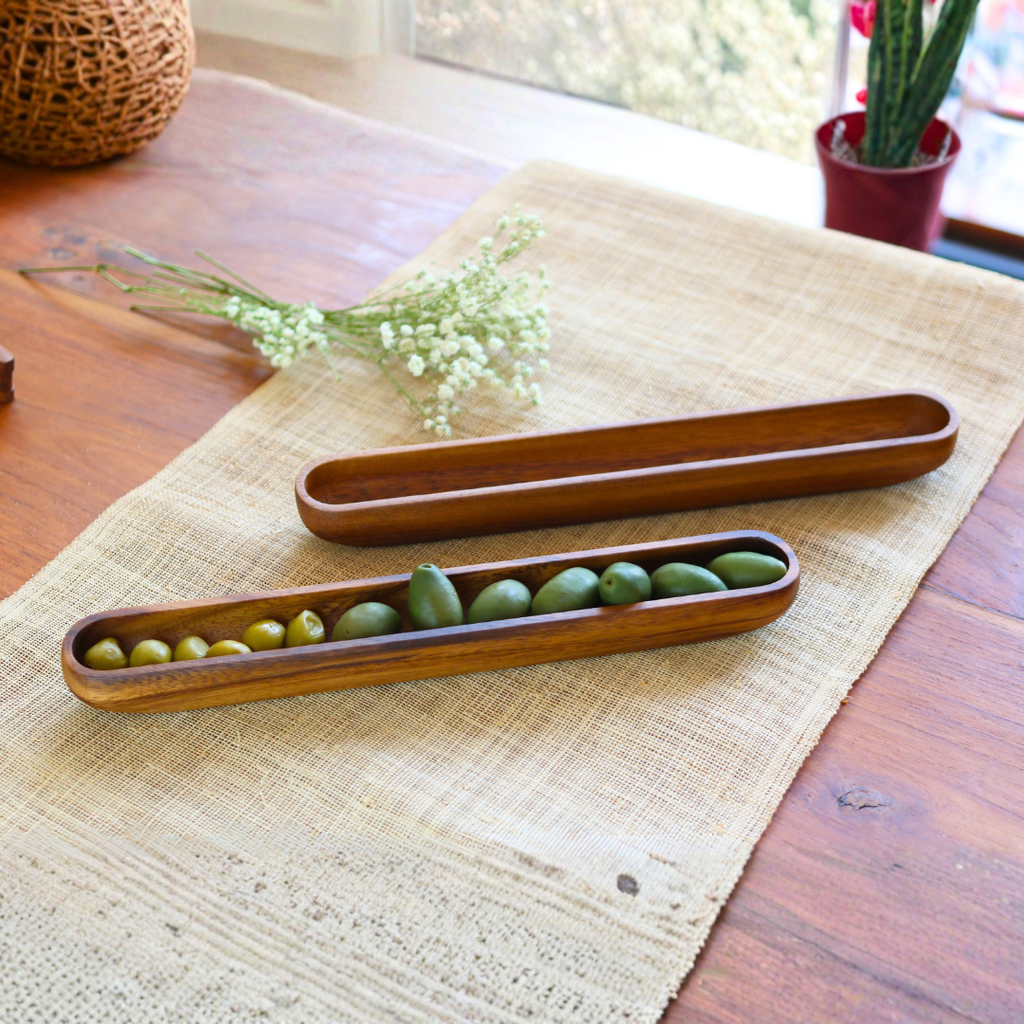 Acacia Wood Olive Long Tray image 11