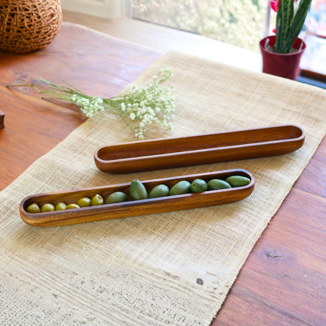 Acacia Wood Olive Long Tray image 11