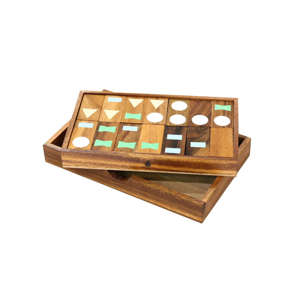 Geometric Wooden Domino Set image 0