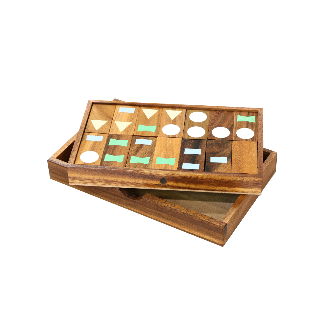 Geometric Wooden Domino Set image 0