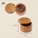 Acacia Wooden Salt Box or Storage Container with Swivel Lid image 3