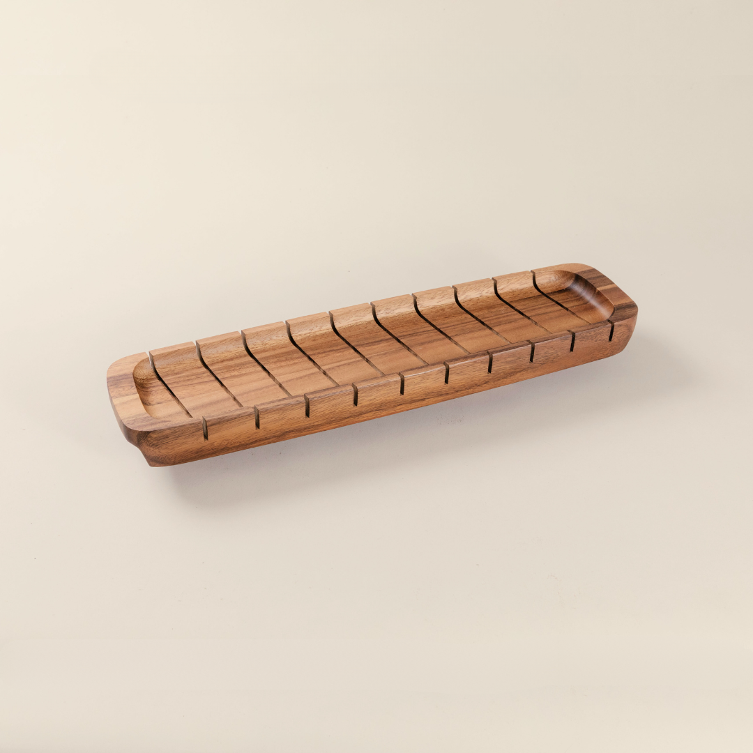 Acacia Wooden Baguette Slotted Cutting Bread Board 17" image 1