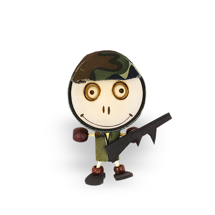 Crazy Head Magnet - Soldier image 0