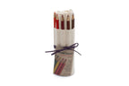 24 Colored Pencils - Natural Fabric with Purple Leather Cord image 0