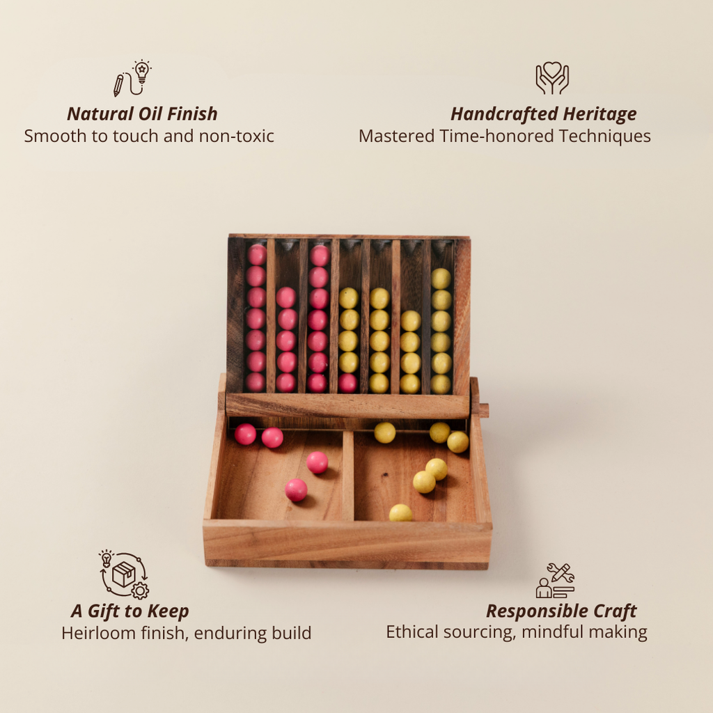 Wooden 4 in-Row (Pink & Yellow) image 6