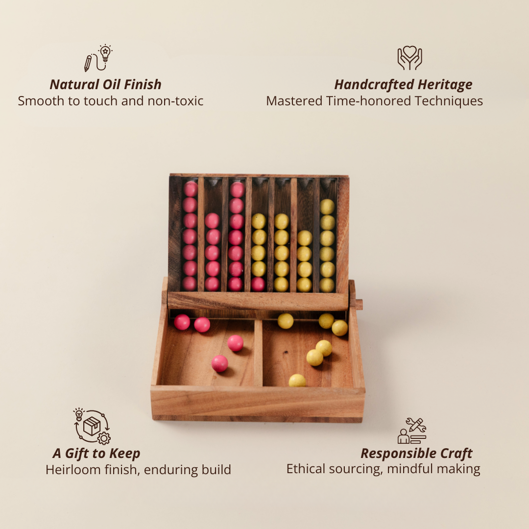 Wooden 4 in-Row (Pink & Yellow) image 6
