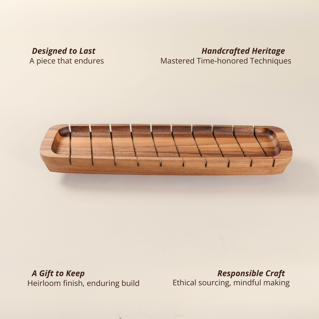Acacia Wooden Baguette Slotted Cutting Bread Board 17" image 5