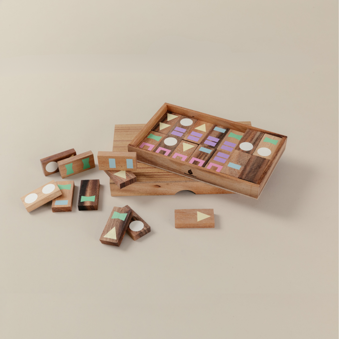 Geometric Wooden Domino Set image 4