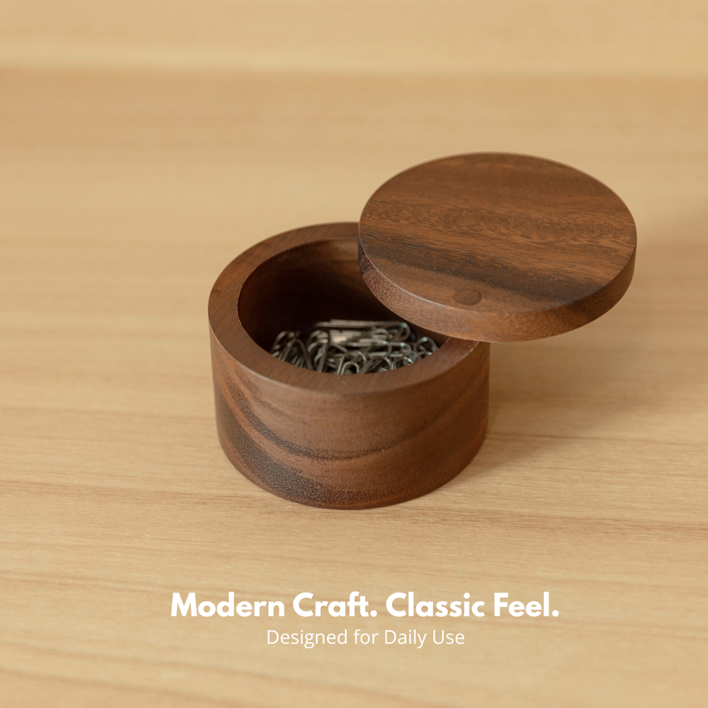 Acacia Wooden Salt Box or Storage Container with Swivel Lid image 6