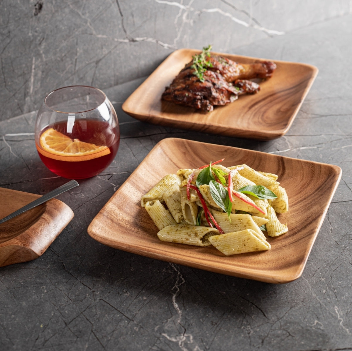 Acacia Square Trays (Set of 4) image 2