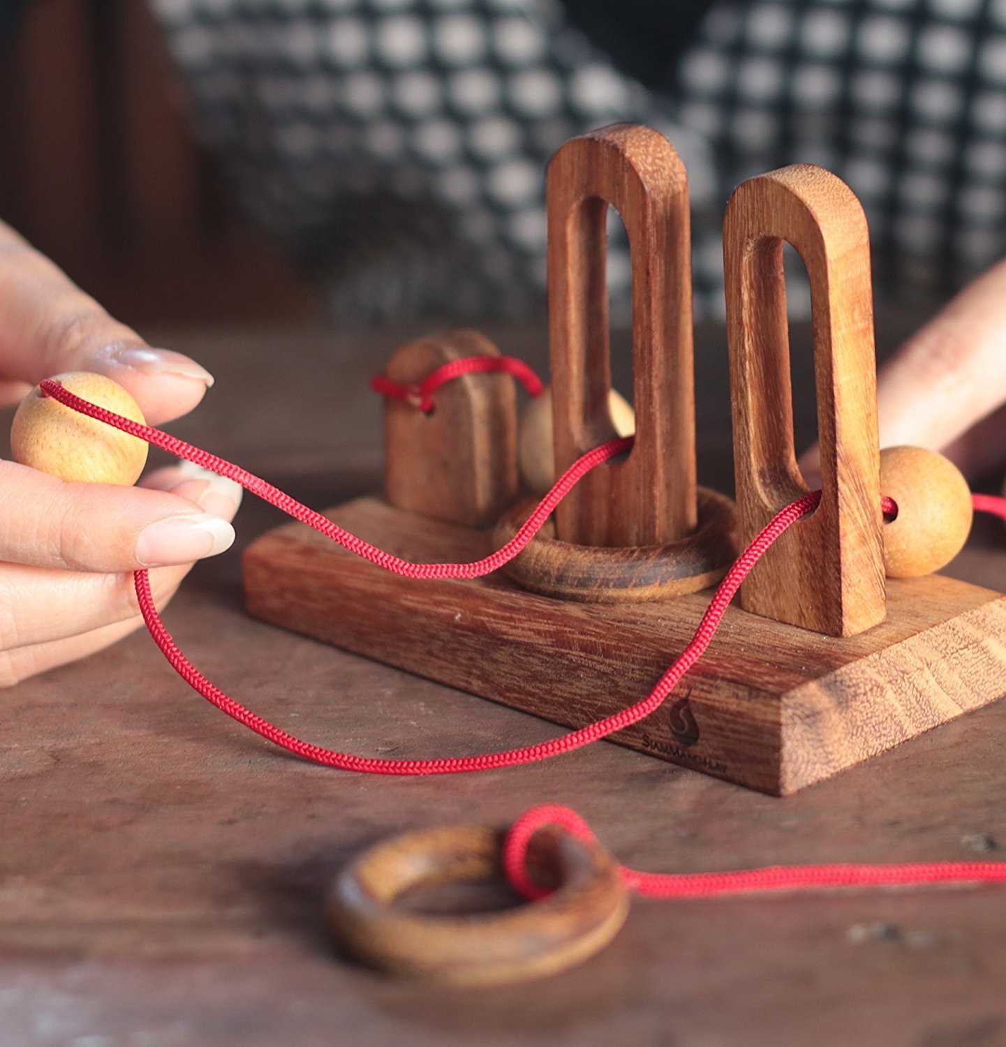 Ring String Puzzle Wooden Oliver String Puzzle Rope Puzzle