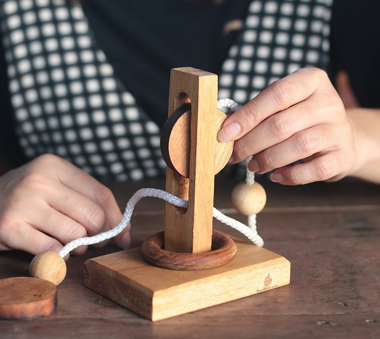 Schylling Rope Puzzle Disentanglement Jah Boukie Ring, Ball & String