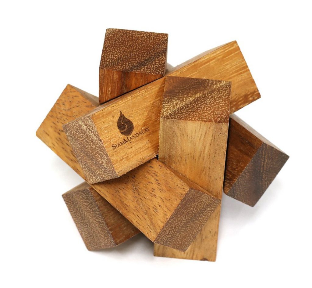 Mini Lumberjack Six Piece Diagonal Burr Puzzle with Free Shipping