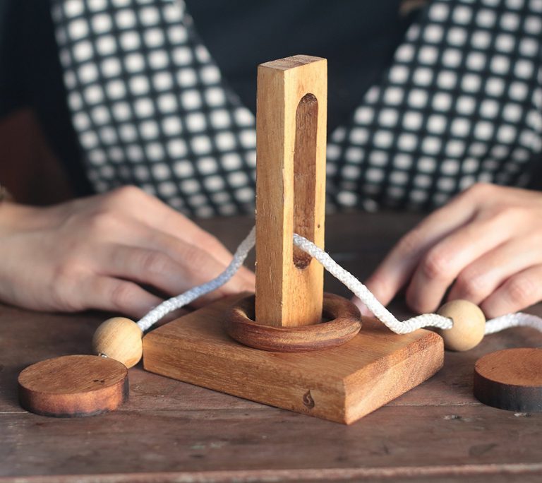 Schylling Rope Puzzle Disentanglement Jah Boukie Ring, Ball & String