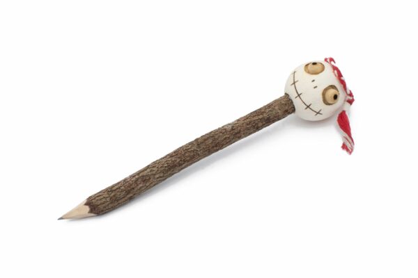 Wooden Pencil with Crazy Doll Head - Thai Boxing