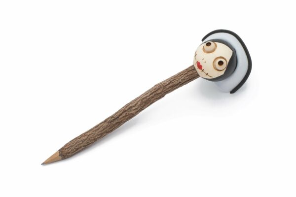 Wooden Pencil with Crazy Doll Head - Nurse # 1