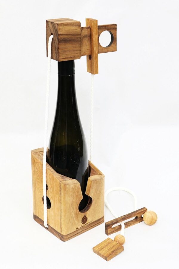 Wine Bottle Puzzle I Wooden Wine Bottle Challenge I Wine Puzzle Lock