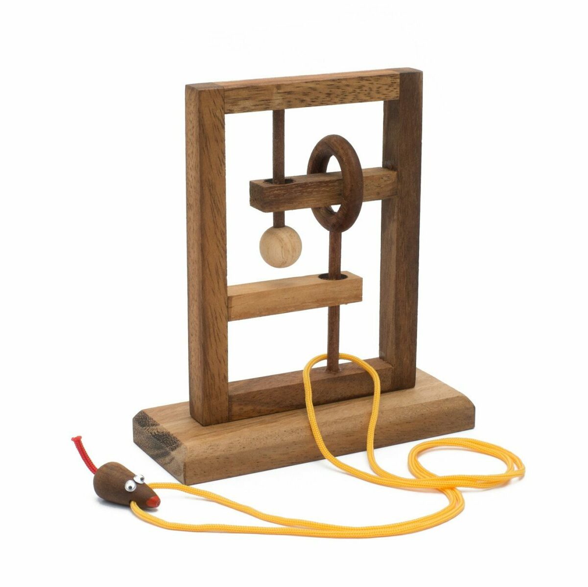 Foucault's Pendulum Disentanglement Wood and String Puzzle