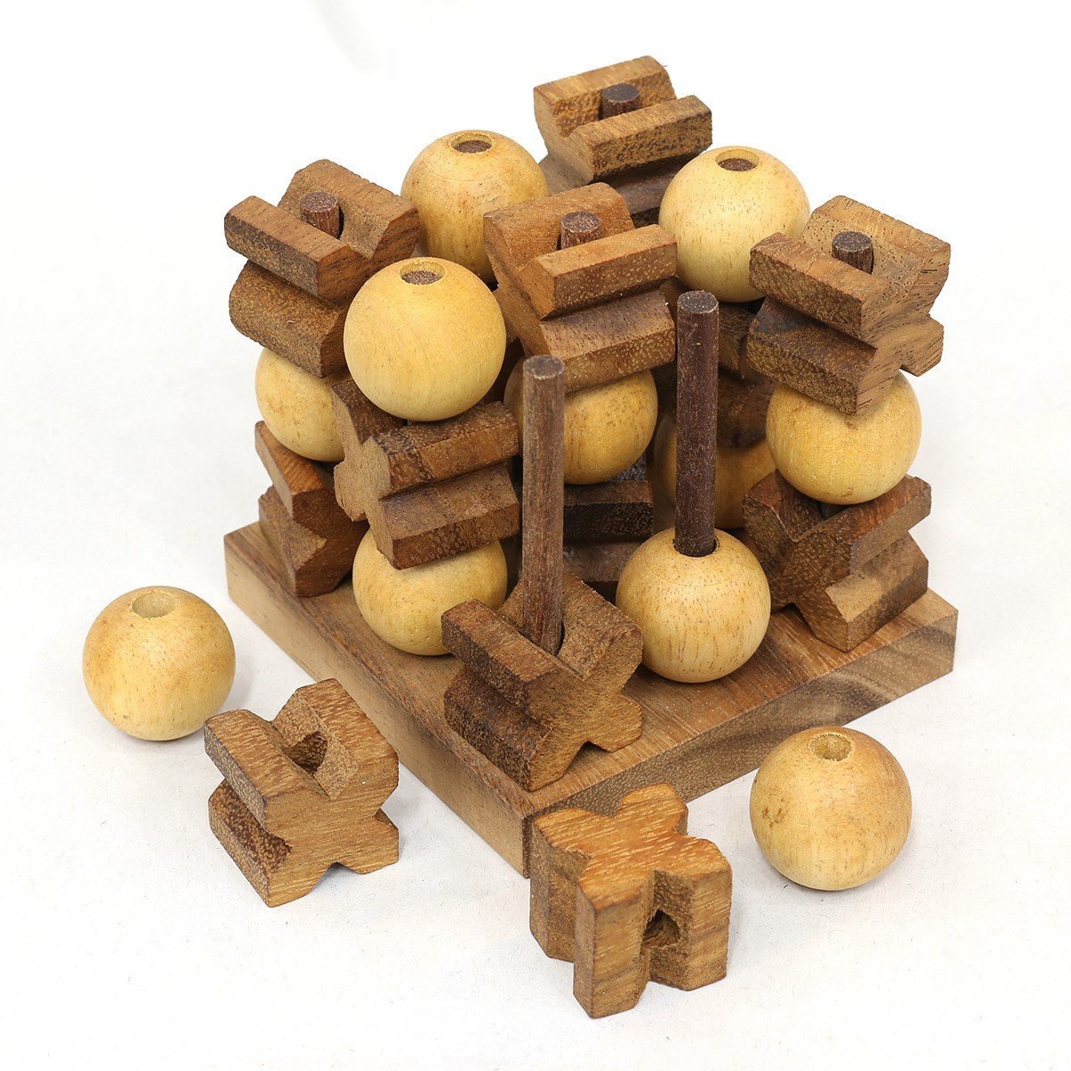 3D Tic Tac Toe - Wooden XOXO Game