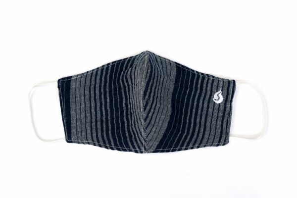 Thin Stripe Fabric Face Mask - Midnight Black