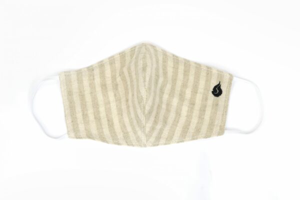 Thin Stripe Fabric Face Mask - Sandstorm