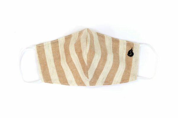 Thick Stripe Fabric Face Mask - Wheat
